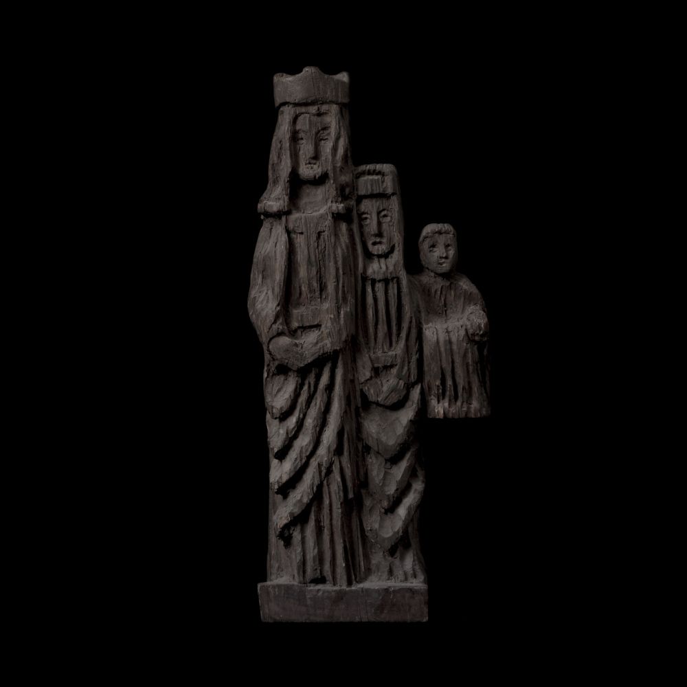 Wooden Statue Of The Holy Family 木彫聖家族像 像 古代アート 聖家族
