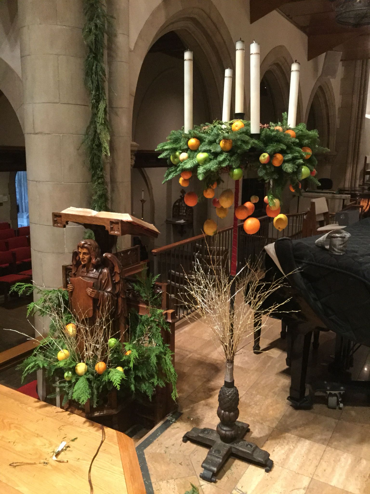 Advent wreath stand and lectern 2015 Church flowers, Church decor