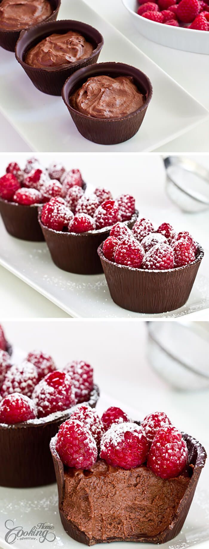 Raspberry Chocolate Cups Mini Desserts, Best Chocolate Desserts ...