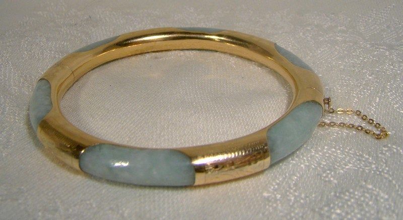 14K Jadite Jadeite Bangle Bracelet 1930s Vintage Natural Jade | Etsy