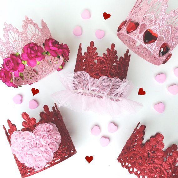 Be Mine || Valentine || Love Crush || MINI lace crown headband || red & pink || Choose ONE || photography prop #crownheadband
