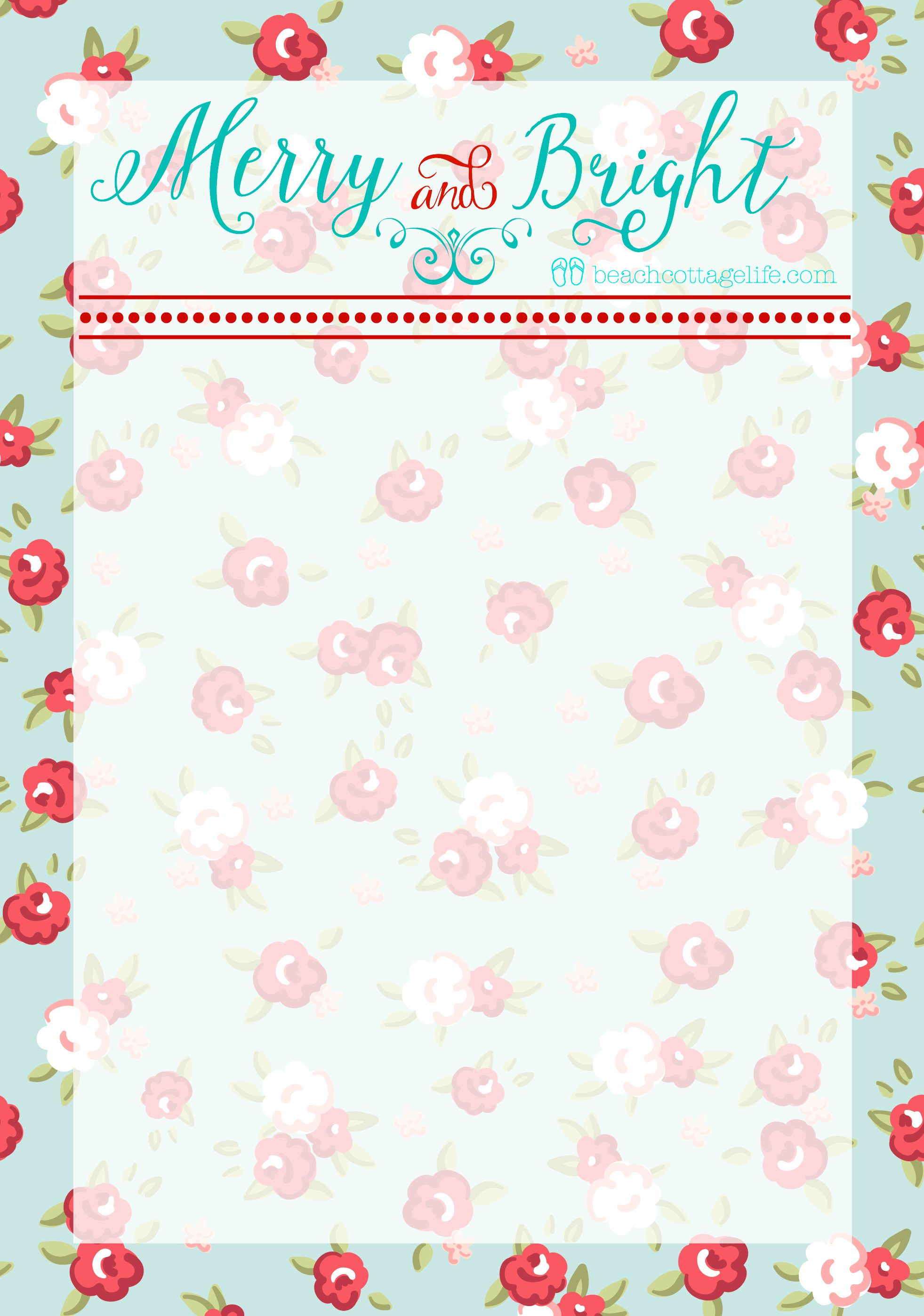 Free Printable: Christmas to-do list... floral turquoise, aqua red