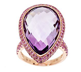 Qvc Diamonique Epiphany Sterling Silver 925 Hot Pink Sapphire Art Deco Ring 8 Epiphany Solitairewithaccents Ann Art Deco Ring Pink Sapphire Sterling Jewelry