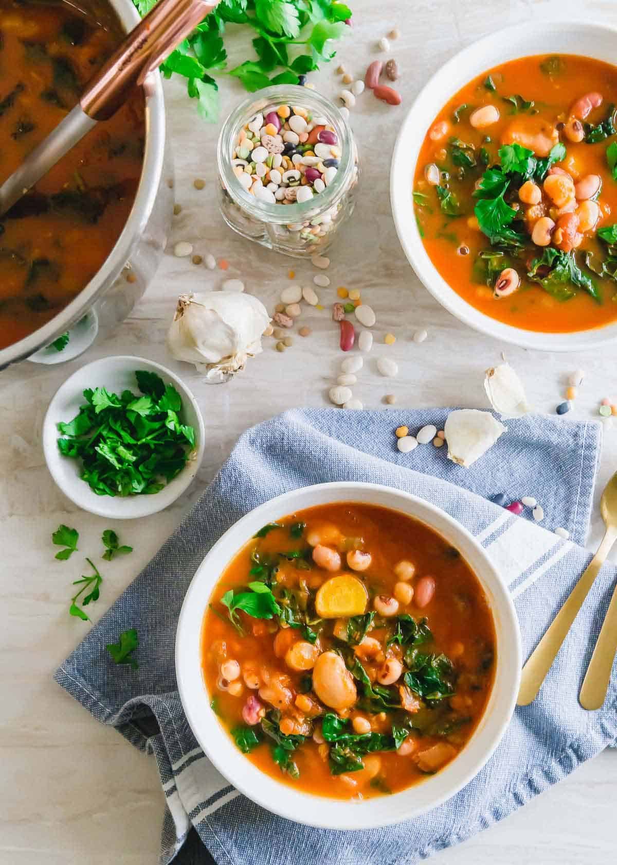 Instant Pot Bean Soup Mixed Bean Soup with Kale Recipe Recipe Bean soup, Easy instant pot