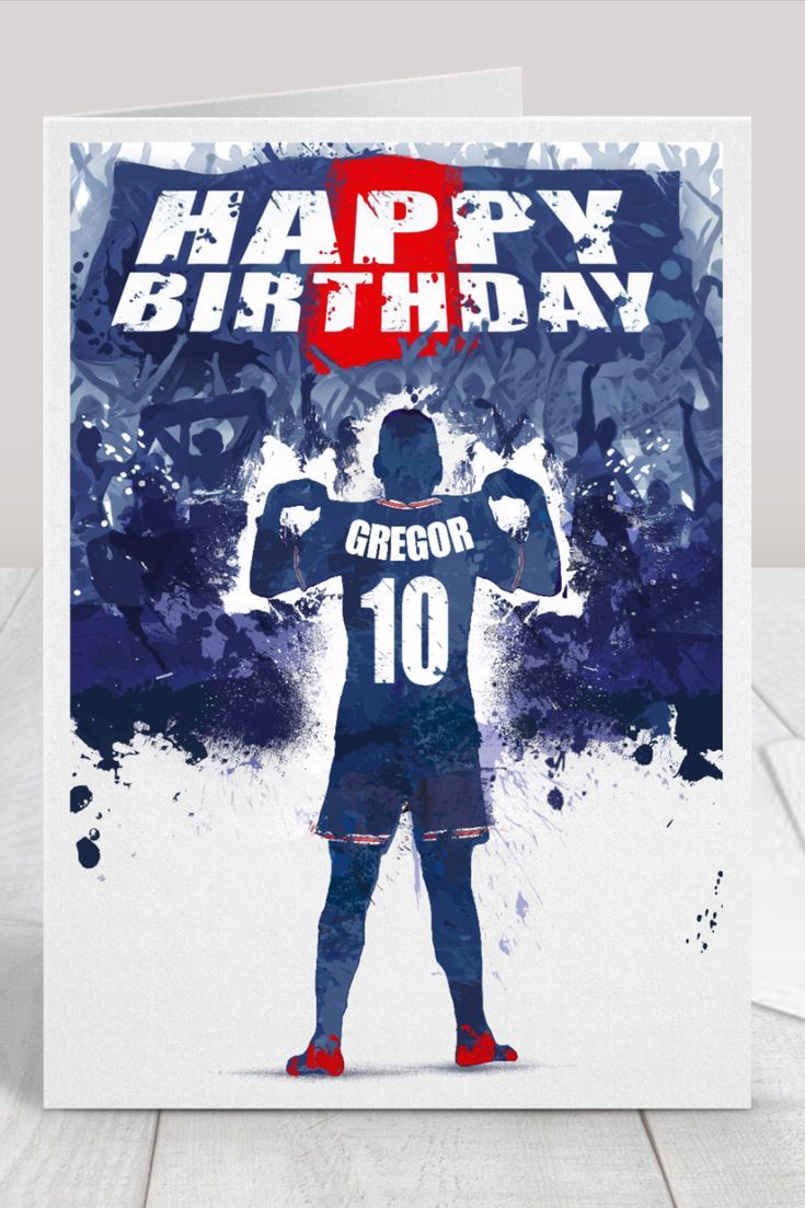 Football Birthday Card, Personalised Birthday Card, Kids Card, Happy