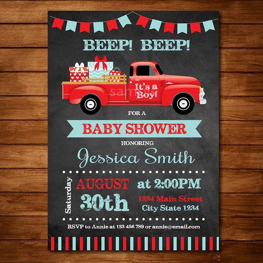 Vintage Truck Baby Shower Invitation Pick up truck Etsy Truck baby shower invitations Vintage Truck Baby Shower Invitation Pick up truck Etsy Truck baby shower invitations