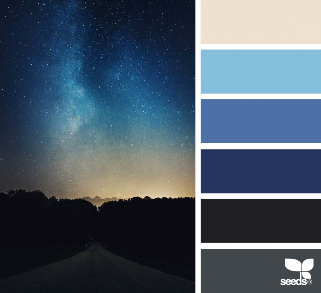 Как выглядят цвета ночью Night sky on the lake Blue colour palette, Sky color, Colour palette