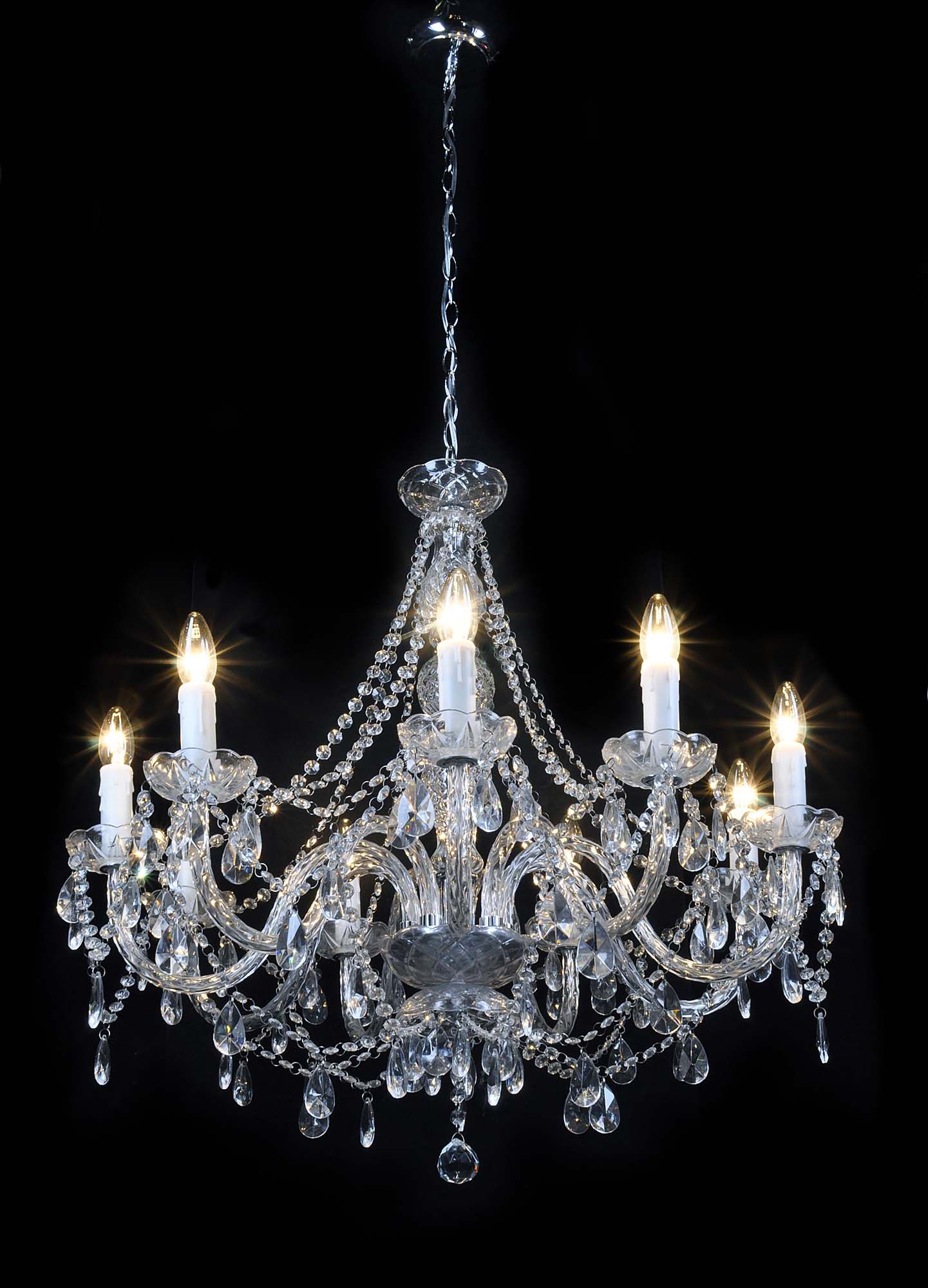 Antique Georgian style glass chandelier.