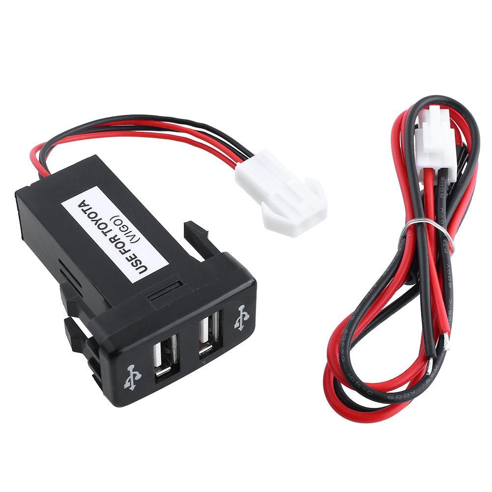 Car 12v 2 1a Dual Usb Port Socket Charger For Toyota Vigo Pda Dvr