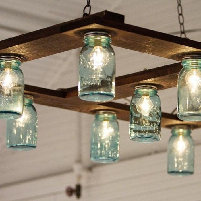 Basteln Lampe lampe-basteln-aus-blaue-glasern-holz-licht-gluhlampen | Lampen basteln