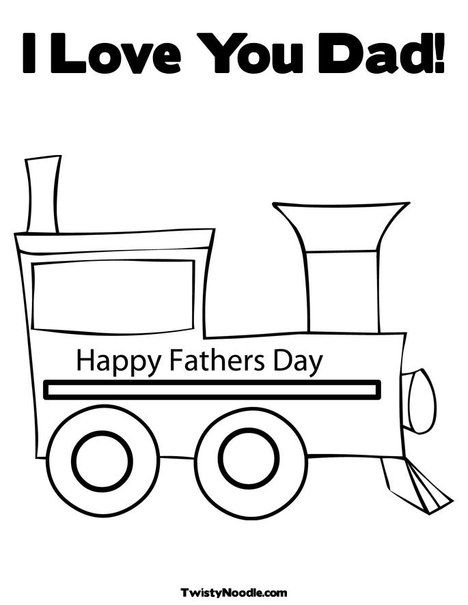 Fathers Day Train Coloring Page Fathers day coloring page Love you