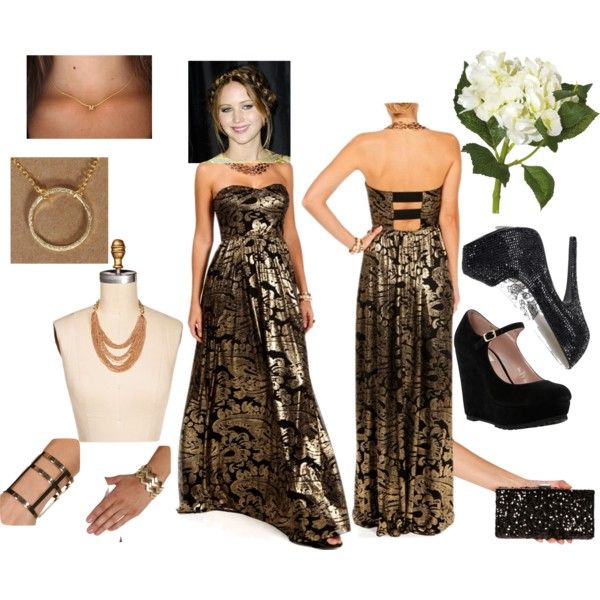 black & gold bridesmaids Strapless dress formal, Gold bridesmaids