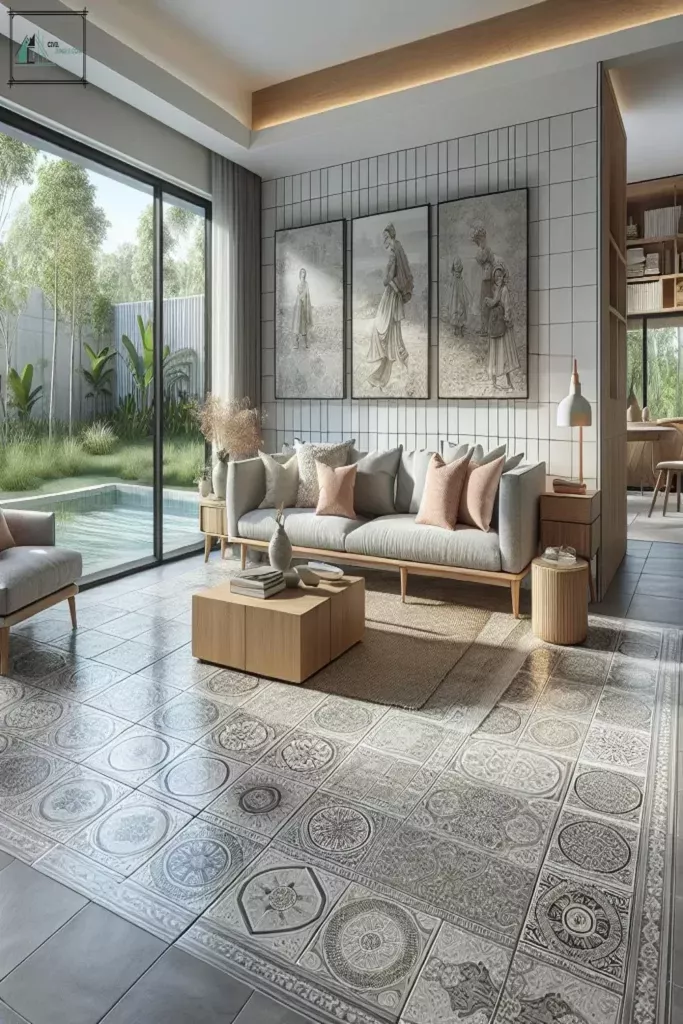 Top 34 Ceramic Tile Flooring for Living Room