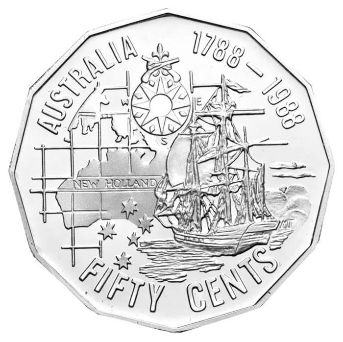 1988 FIRST FLEET BICENTENARY Coins 50 Cent Commemoration 1988-first-fleet-bicentenary-coins-50-cent-commemoration