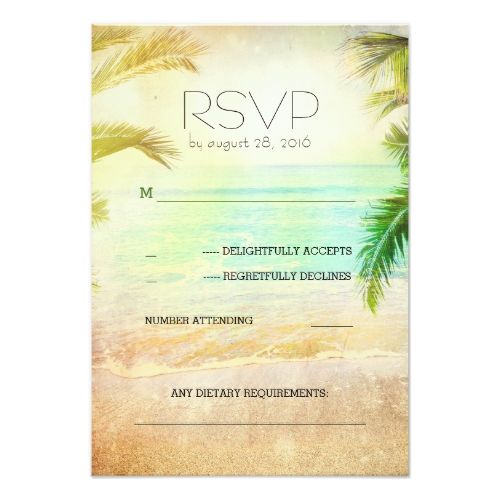 Sunset Beach Wedding Rsvp Cards Destination Destination Wedding Invitations Sunset Beach Rsvp Cards