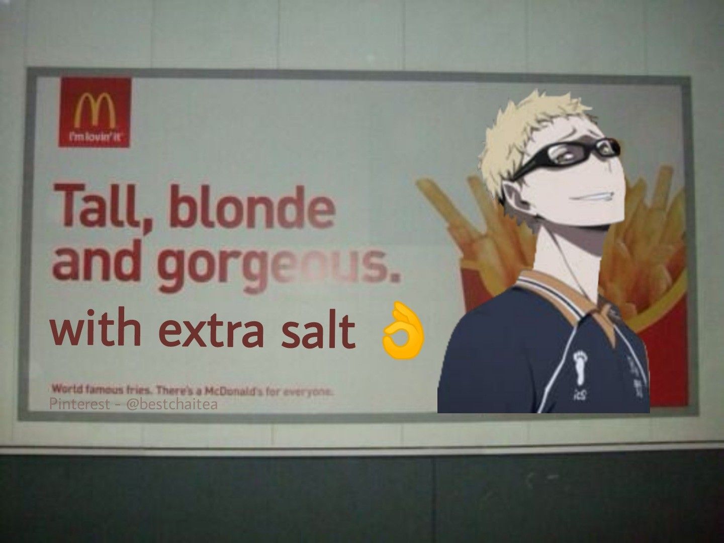 Haikyuu ( Volleyball anime ) Meme / funny joke - Tsukishima Kei looks