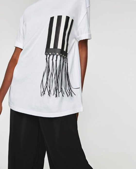 Zara Dan 4 Puskullu Cep Detayli T Shirt Resmi Moda Stilleri Ust Kiyafet Takimlari