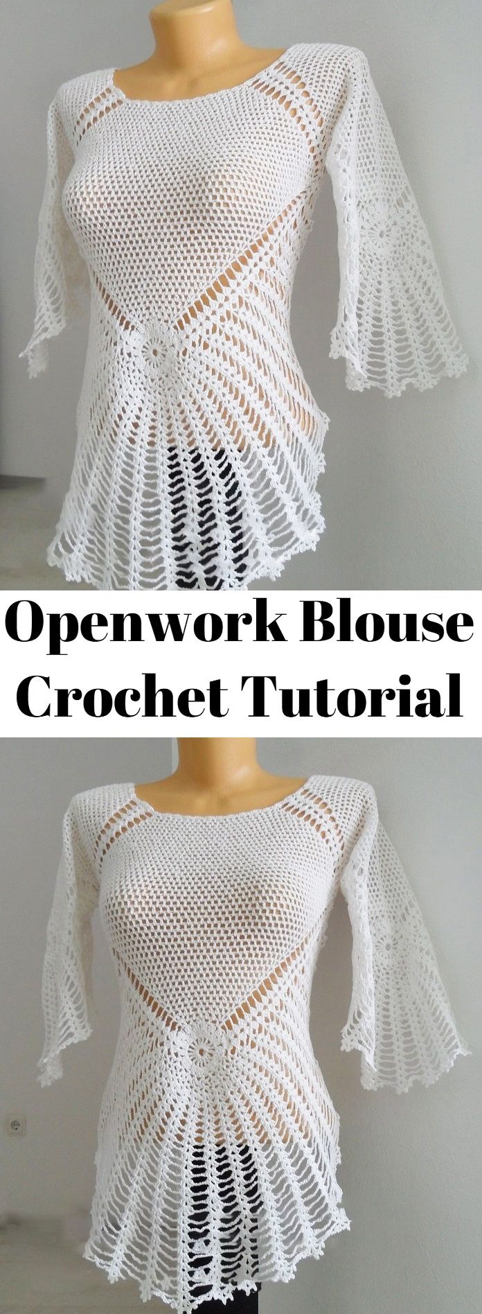 Openwork blouse crocheted. Work of Elena Openwork blouse crocheted. Work of Elena