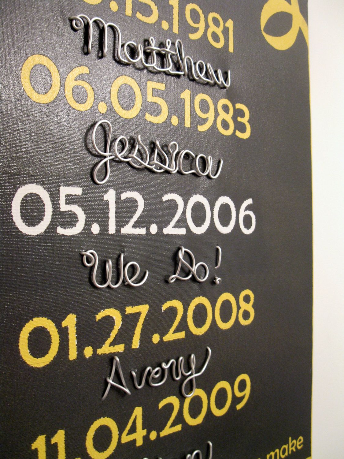 What A Difference Day Makes 16x20 Wire Names Canvas Painted What A Difference Day Makes 16x20 Wire Names Canvas Painted Important Family Dates Sign Art