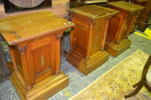 Set Of Three Masonic Maple Pedestals, With Turned Columns ... the three different orders - Fine & Antique Furniture + Estate & General Furniture - Sale 8074 - Lot 1872 - Lawsons - Auctioneers, Sydney and Melbourne - Set Of Three Masonic Maple Pedestals, With Turned Columns