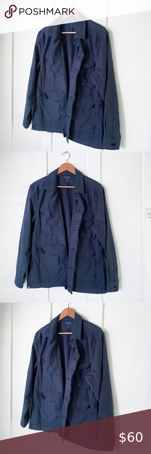 Bonobos Military Field Jacket Blue Cotton Sz M Military Field Jacket Field Jacket Clothes Design