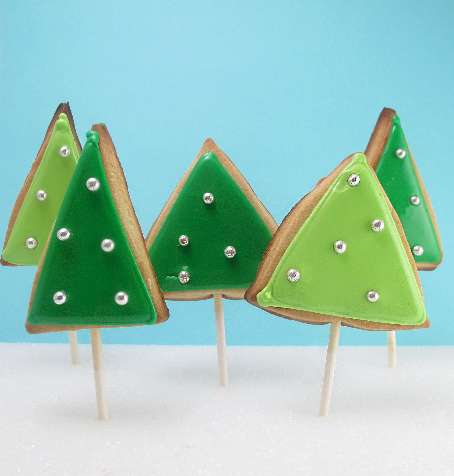 Christmas Tree Cookie Pops Christmas Tree Cookie Pops