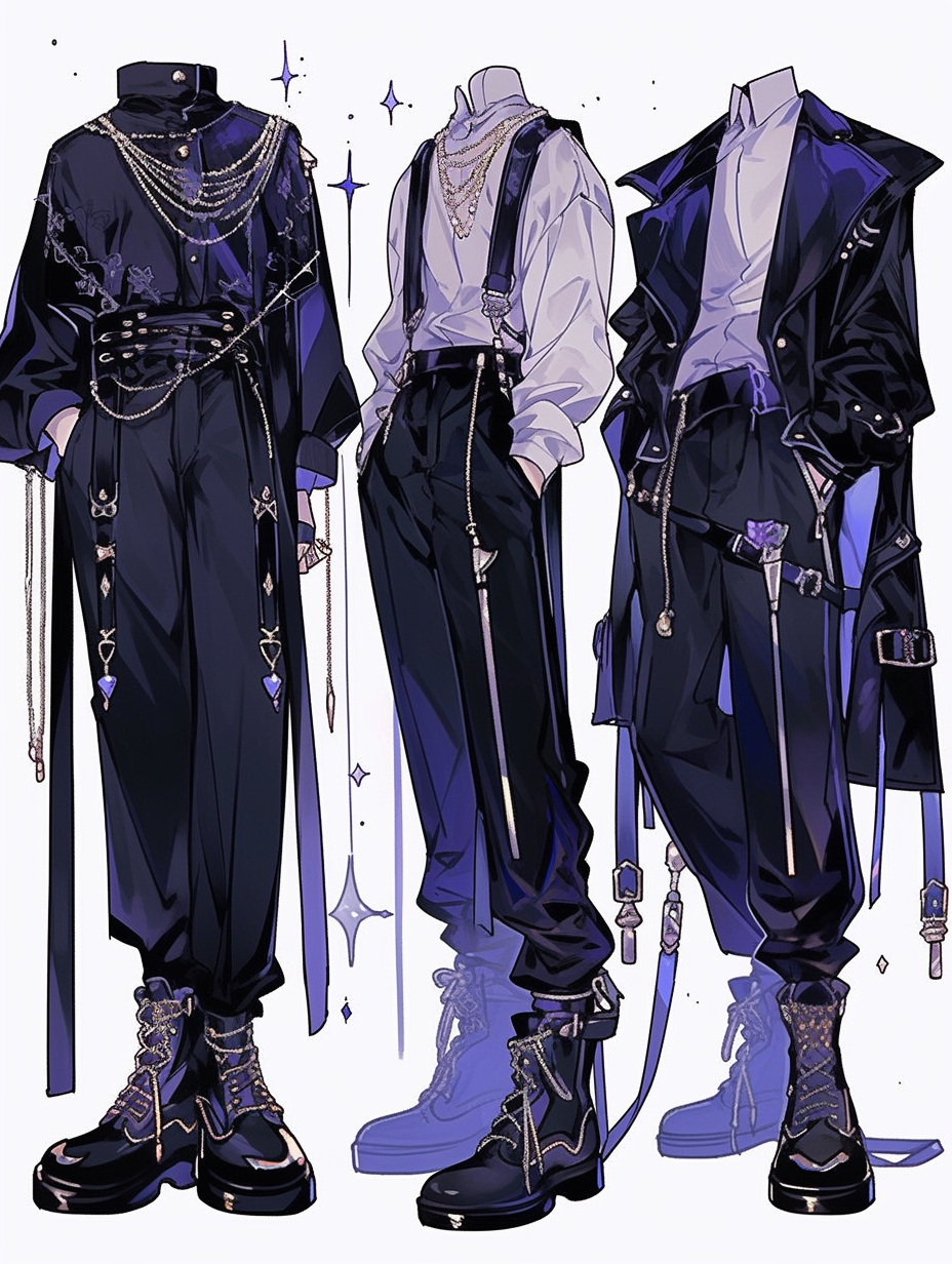 black anime ocs with cool outfits