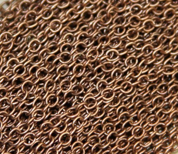 5ft of brass coated iron chain rollo chain 3.1mm available in 6 colors