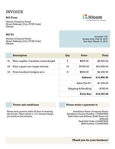 free invoice template by hloom com ram invoice template sample create free invoice template