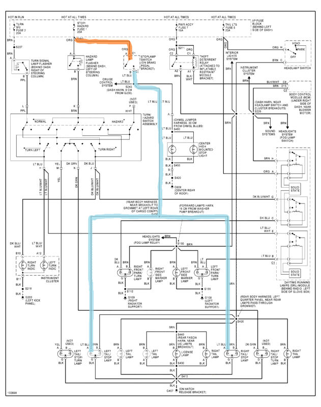 1996 1999 Camaro Tail Light Wiring Diagram In 2020