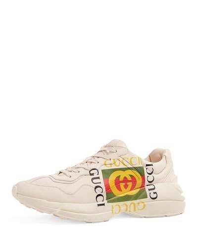 Gucci Men S Rhyton Gucci Logo Leather Sneaker Vintage Gucci Gucci Fashion