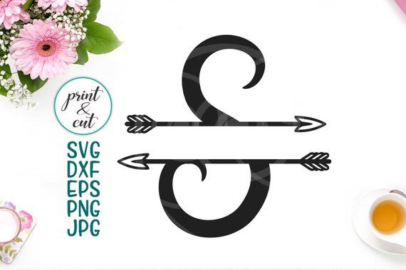Download monogram letter S svg file, split font with arrows ...