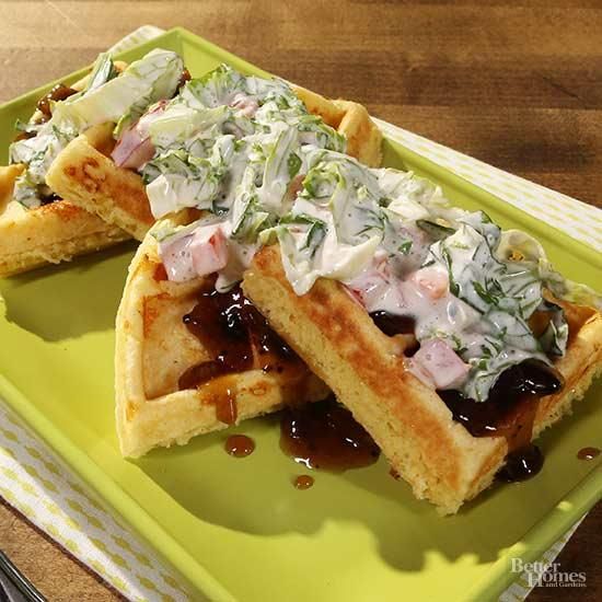Breakfast and Brunch Recipes Sweet potato waffles, Bacon jam