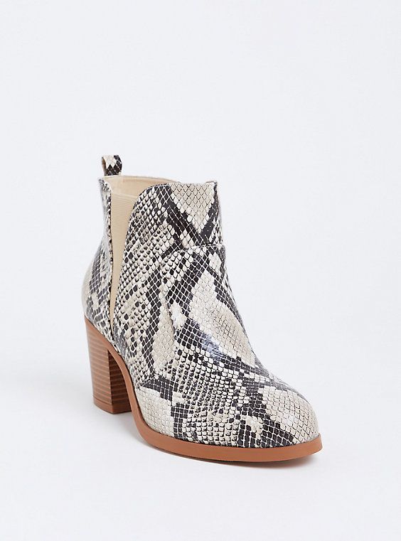 black patent snake print boots