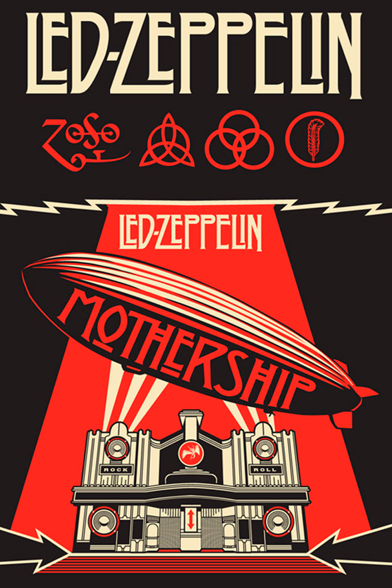 Mothership Led Zeppelin Ilustrator Poster Seni