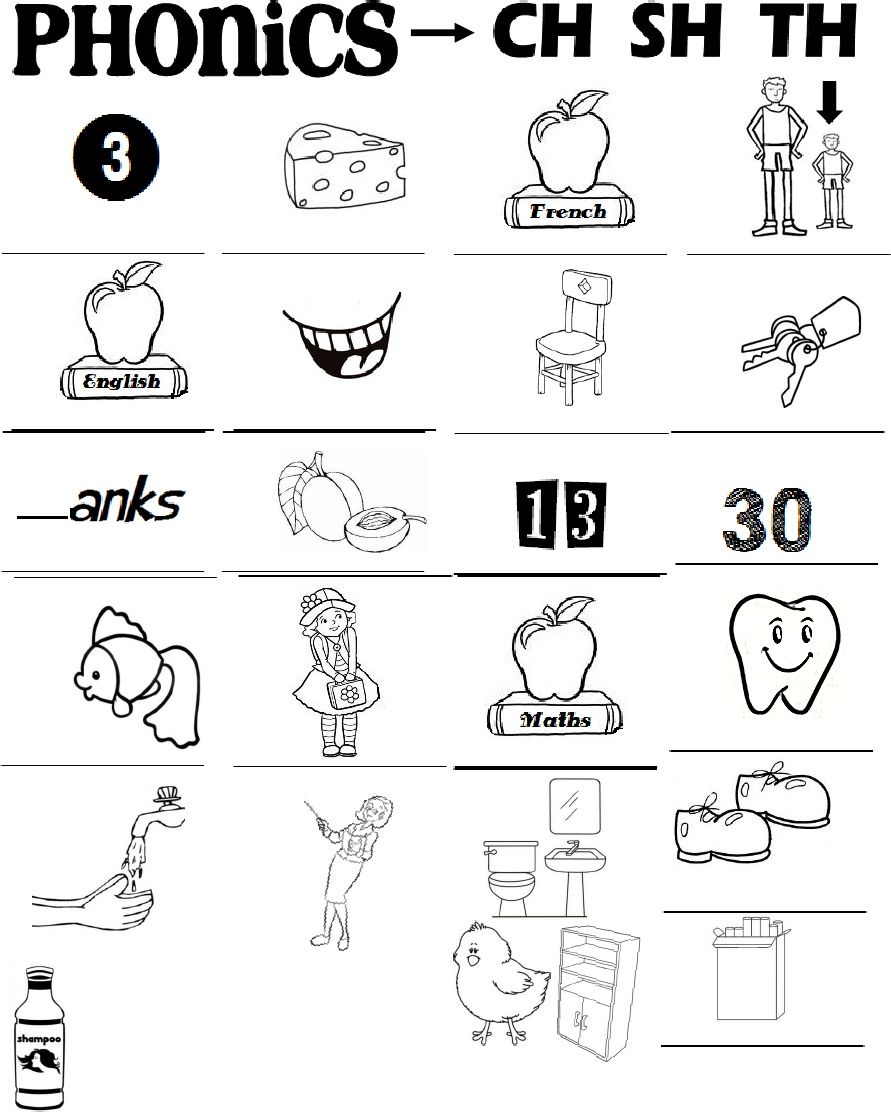 phonics ch sh th practice exercises