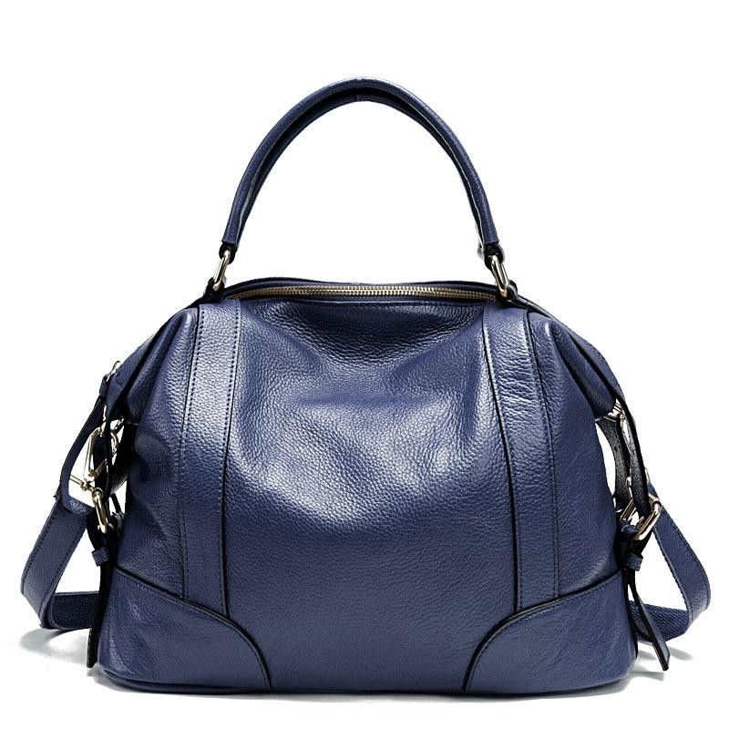 Navy Leather Handbags Zip Cross Large Satchel Bags Real Fashion Tote Bag - Navy Leather Handbags Navy Leather Handbags Zip Cross Large Satchel Bags Real Fashion Tote Bag - Navy Leather Handbags