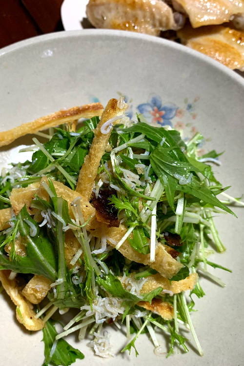 水菜と油揚げのハチミツ生姜サラダの作り方 レシピ サラダ レシピ レシピ 油揚げ 水菜と油揚げのハチミツ生姜サラダの作り方 レシピ サラダ レシピ レシピ 油揚げ