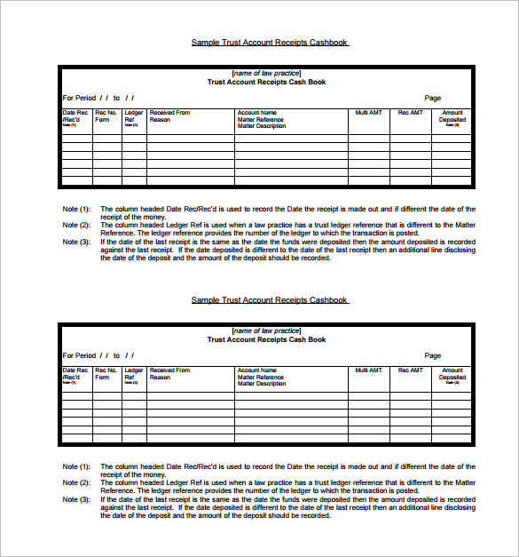 receipt book templates 10 free printable word excel pdf