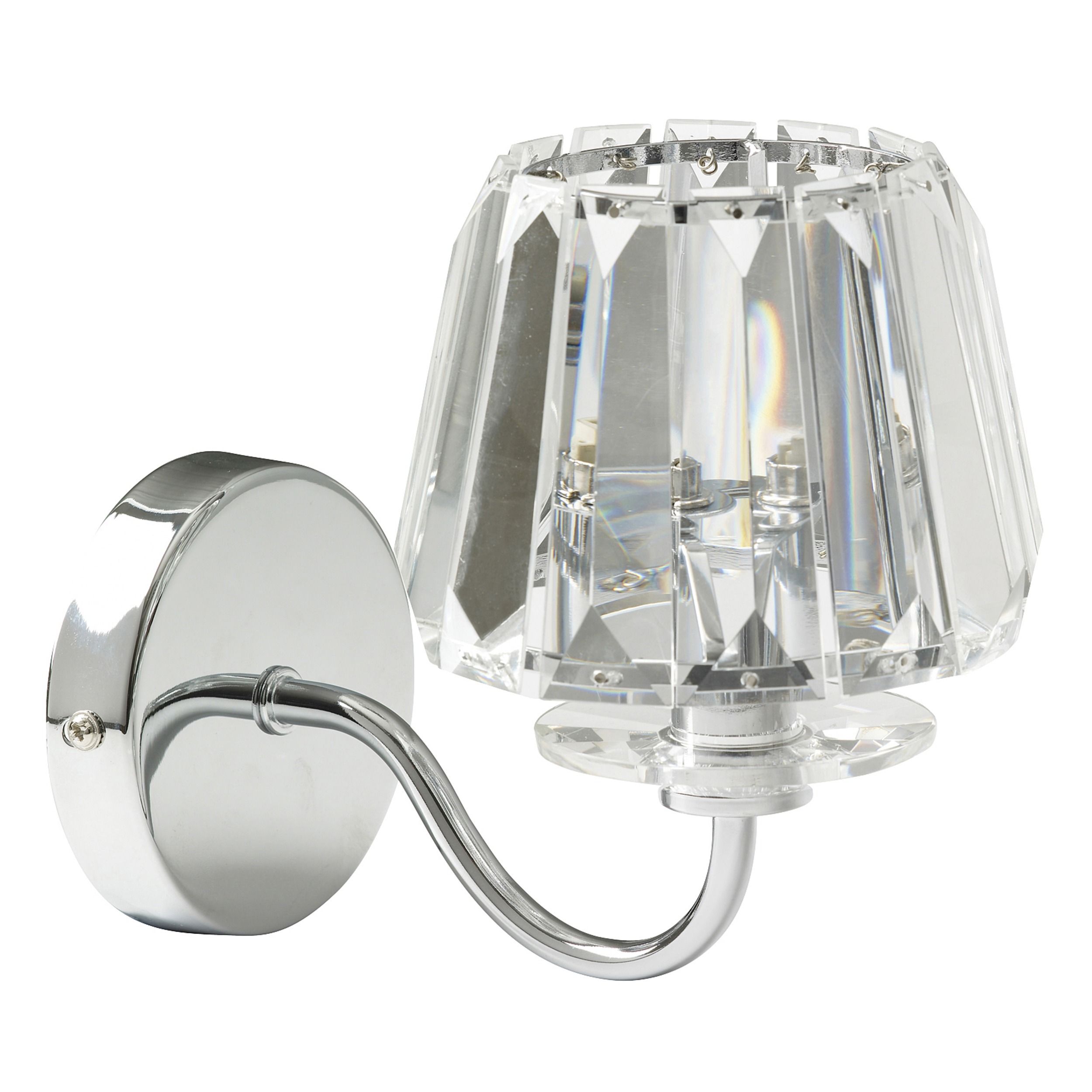 Capri Chrome Wall Light with Clear Laura Ashley Glass Lamps for sale | eBay