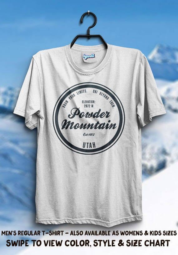 Powder Mountain Ski Resort Shirt Utah T Shirt Skiing Gift Idea Snowboarding Holiday Family Va...