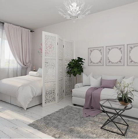 White Romantic Dream Apartment for Three Girls