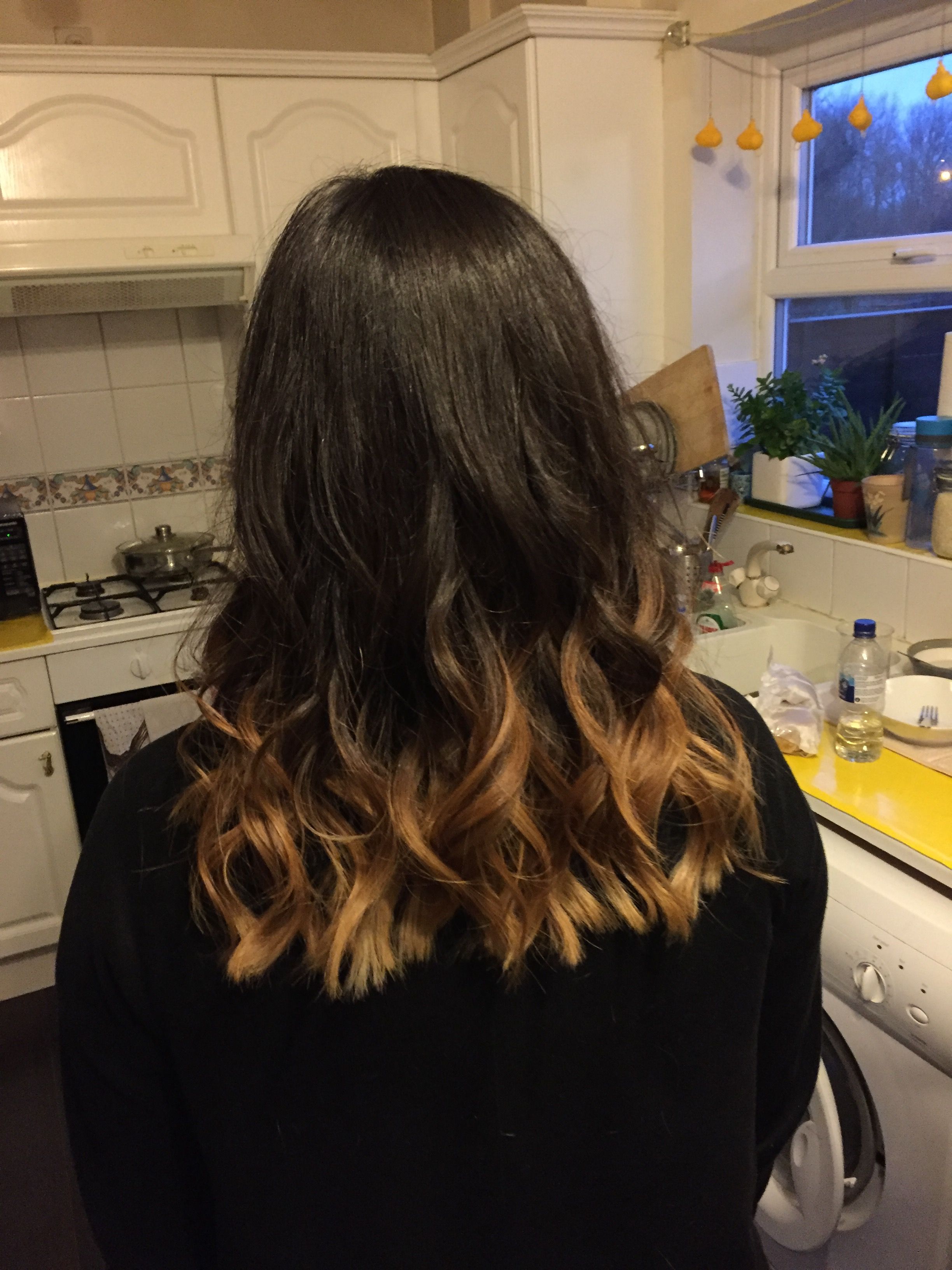 Beautiful ombrÃ© on black hair Hair today, Black hair ombre, Long hair