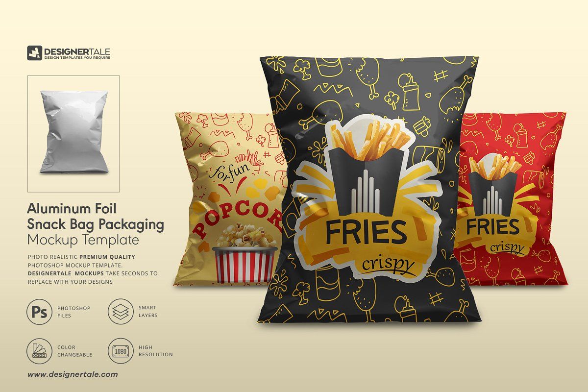Download Foil Snack Bag Packaging Mockup Bag Packaging Packaging Mockup Bottle Mockup