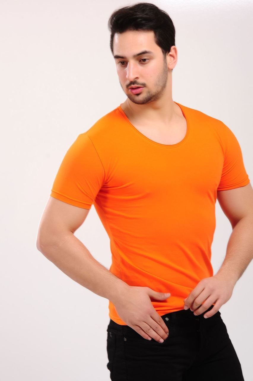 U Yaka Basic Turuncu T Shirt Giyim Indirim Kampanya Bayan Erkek Bluz Gomlek Trenckot Hirka Etek Yelek Mont Mens Tshirts Mens Tops White Undershirt