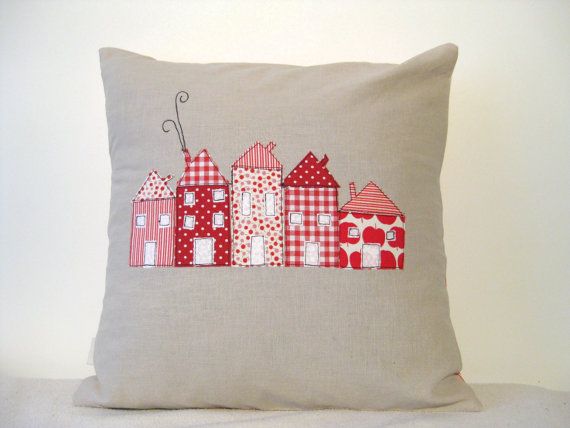 Cushionpillow cover, red houses DIY Cushions Redskins pillows cotton