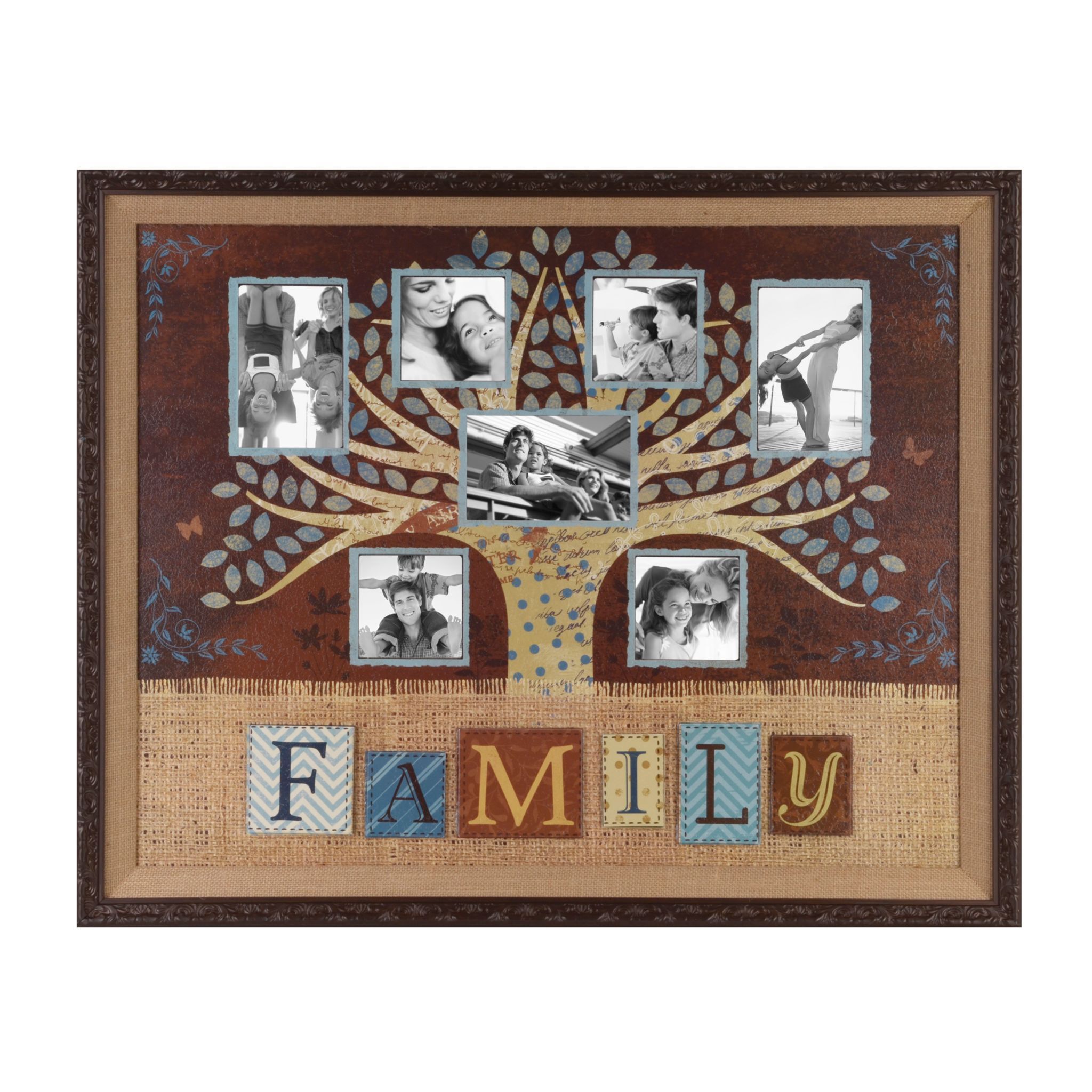 Brown & Blue Family Collage Frame Brown & Blue Family Collage Frame