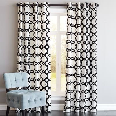 Flocked Geometric Curtain Flocked Geometric Curtain