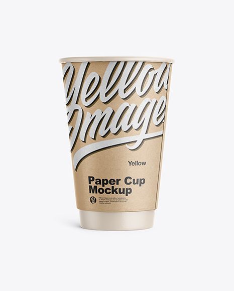 Download Free Mockups Kraft Coffee Cup Mockup - Front View Object Mockups