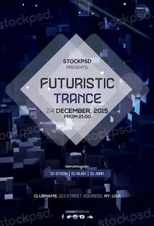 futuristic trance free psd flyer template http freepsdflyer com futuristic flyer templates free